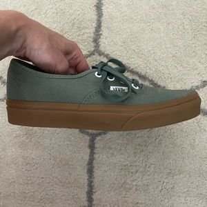Green Vans, worn once!!! Size 7.5W/6M